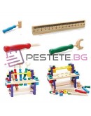 Детска дървена работилница с инструменти